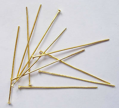 100 Nietstifte 3,5cm/4cm/4,5cm/5cm Gold Kettelstifte Headpins Prismensti​fte